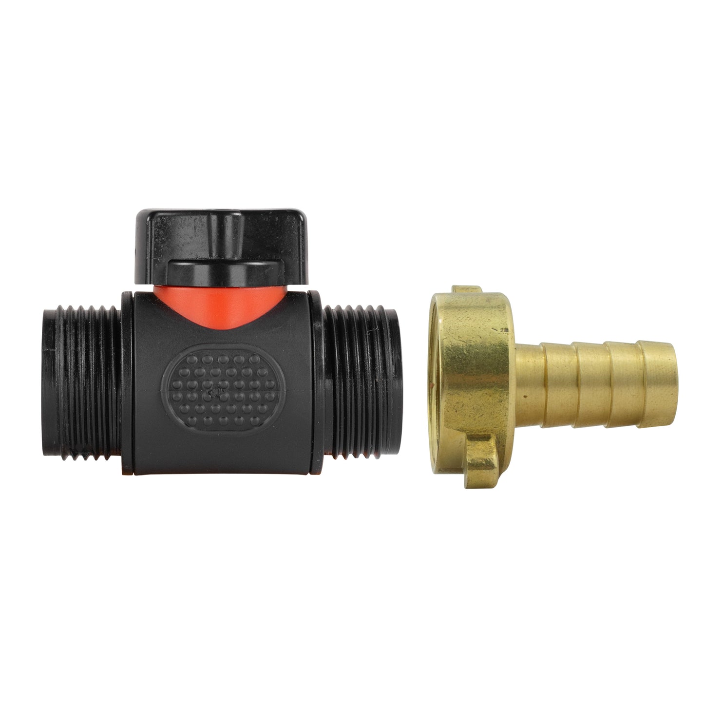 13mm Brass Hose Tail with ¾" BSP Male In-Line Control Valve