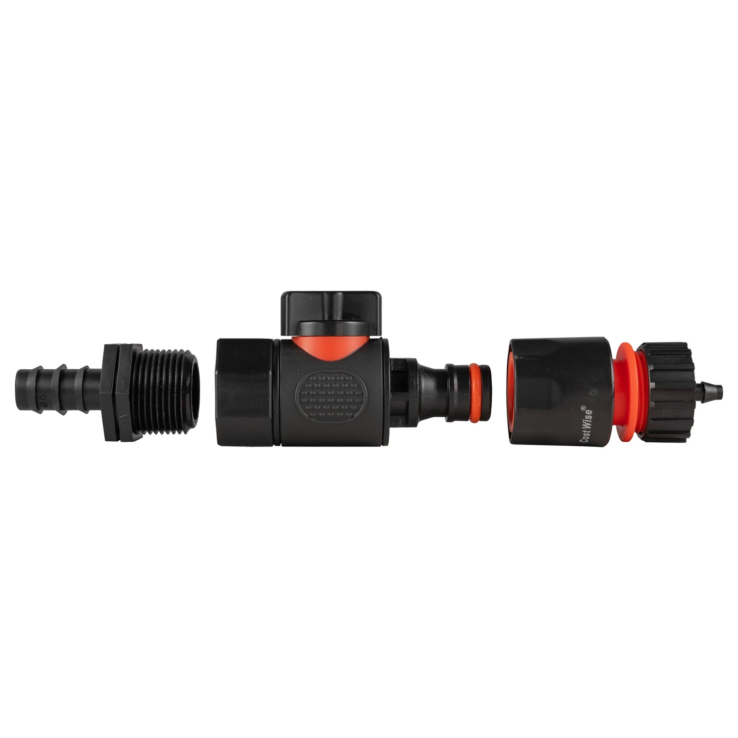 16mm Barb Joiner with BSPF Quick Connect Valve & 4mm Micro Barb Hose Connector