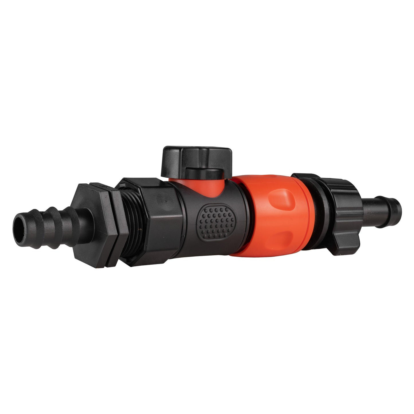 16mm Hose Joiner with BSPF Quick-Connect Valve & Dual 16mm Barb Fitting