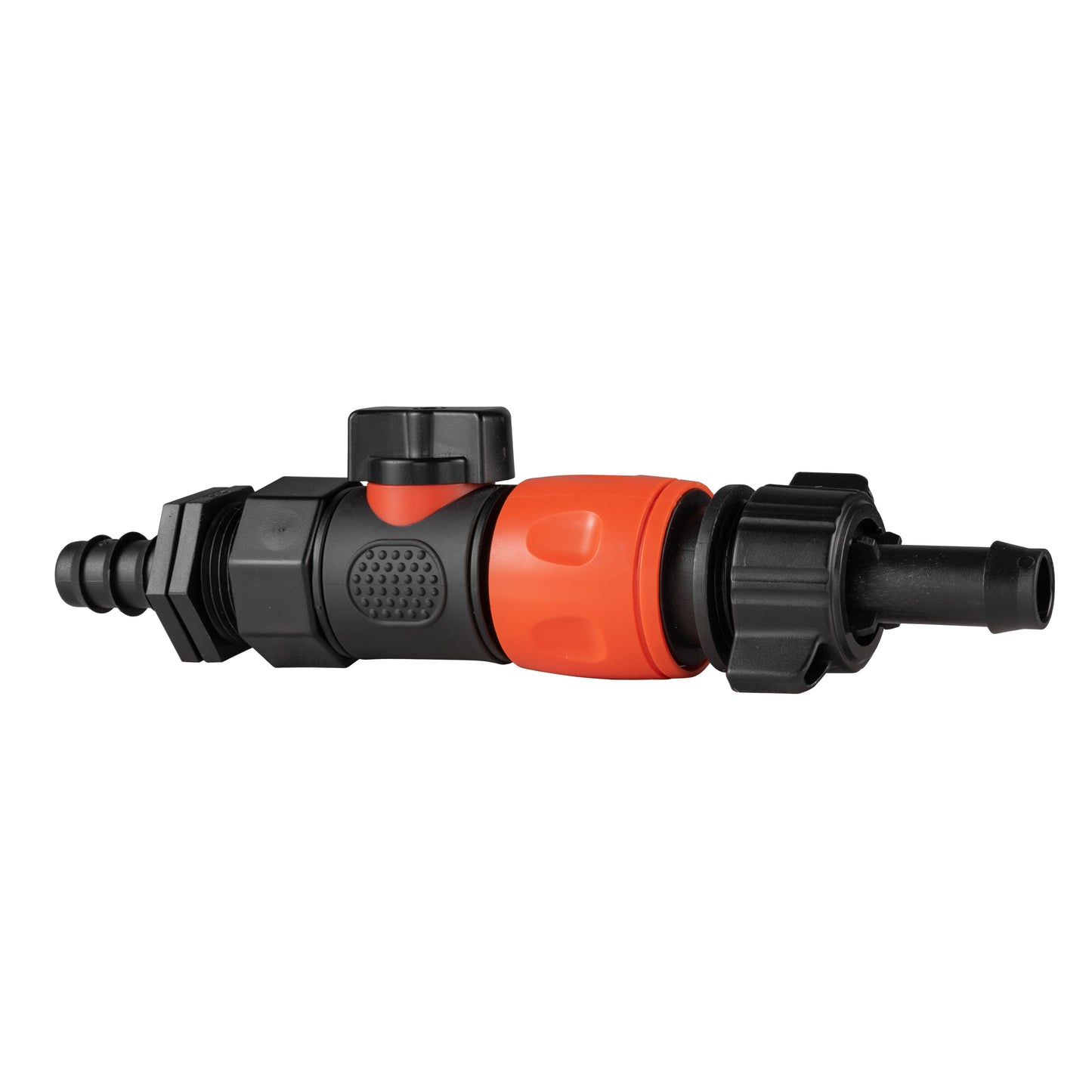16mm Hose Joiner with BSPF Quick-Connect Valve & Dual 16mm Barb Fitting