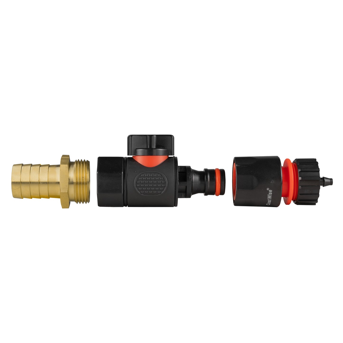 19mm Brass Hose Joiner with BSPF Quick-Connect Valve & 4mm Micro Barb Connector