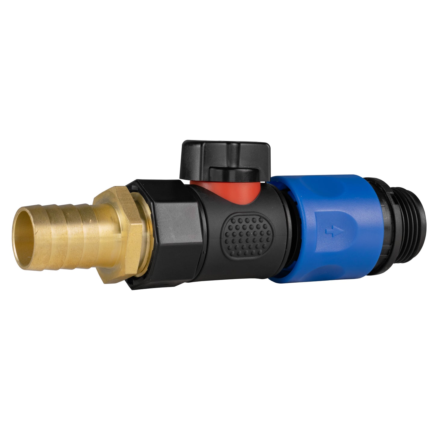 19mm Brass Hose Tail with BSPF Valve & Quick Connect Adapter to ¾" BSPM Fitting