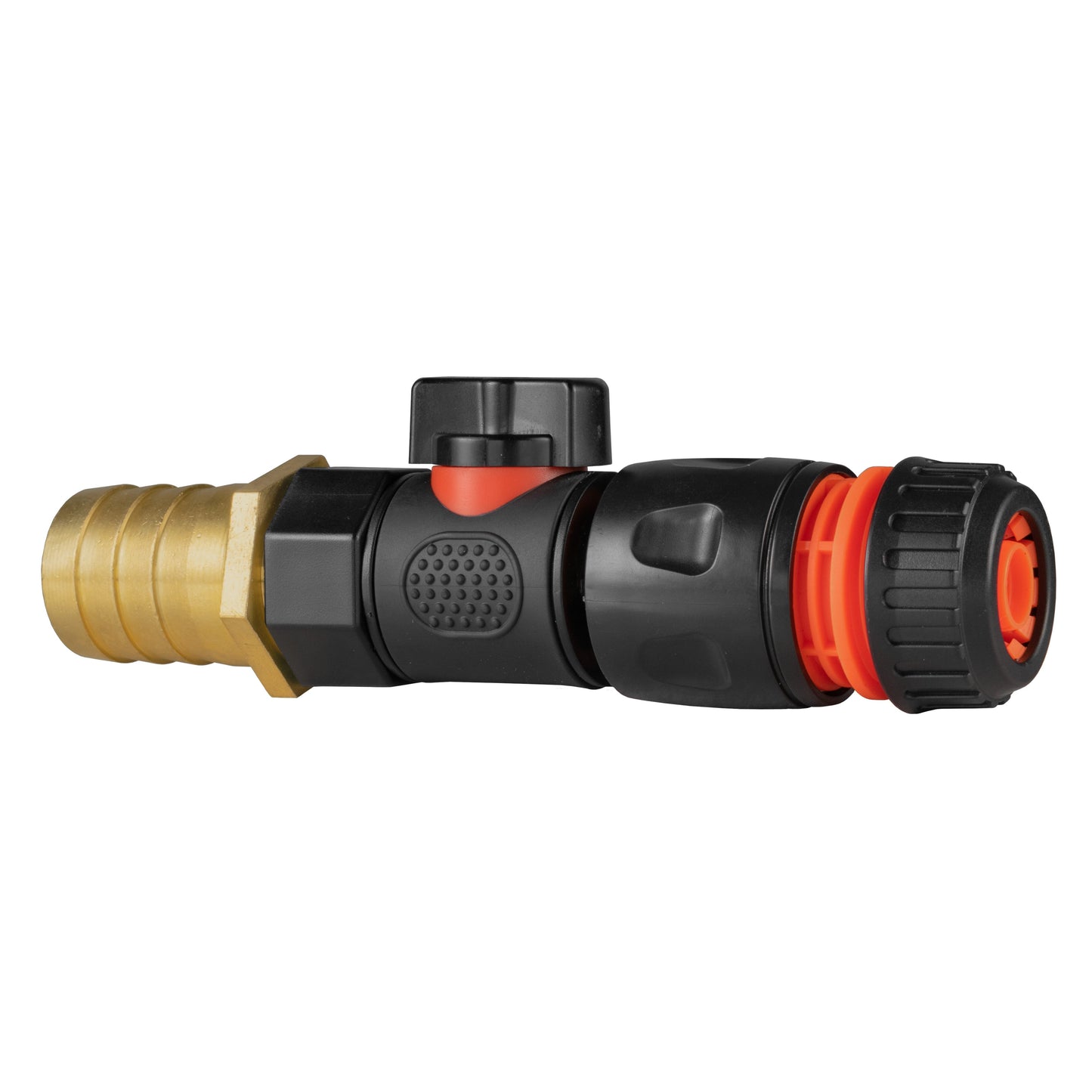 25mm Brass Hose Tail with BSP Female Thread, Quick Connect Valve & Black Hose Connector