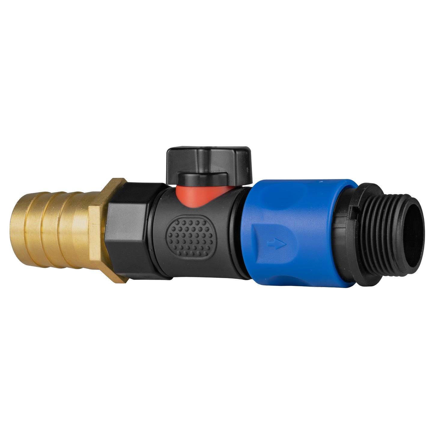 25mm Brass Barb with BSPF Quick Connect Valve & 3/4" BSPM Hose Connector