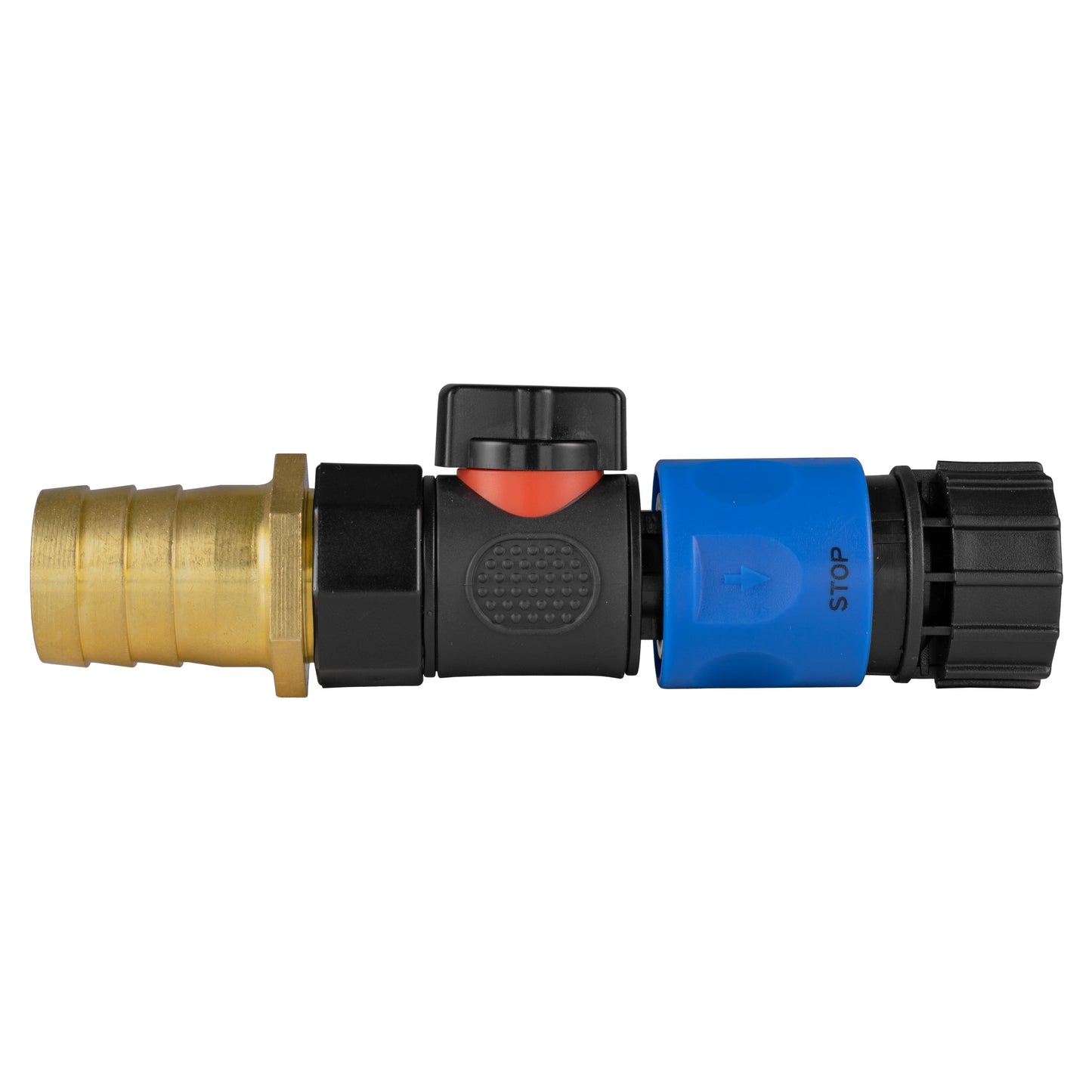 25mm Brass Barb with BSPF Quick Connect Valve & 3/4" BSPF Hose Connector