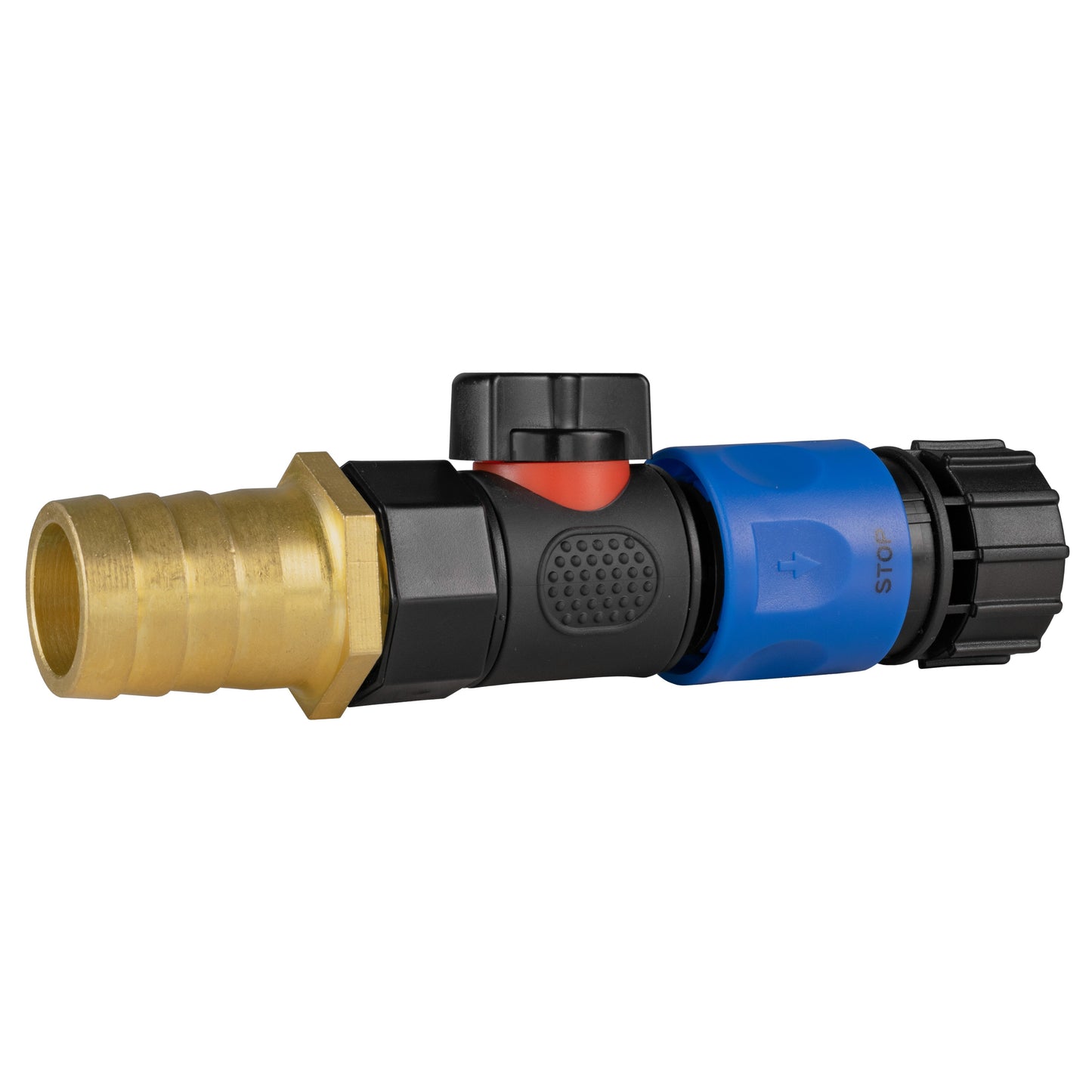 25mm Brass Barb with BSPF Quick Connect Valve & 3/4" BSPF Hose Connector