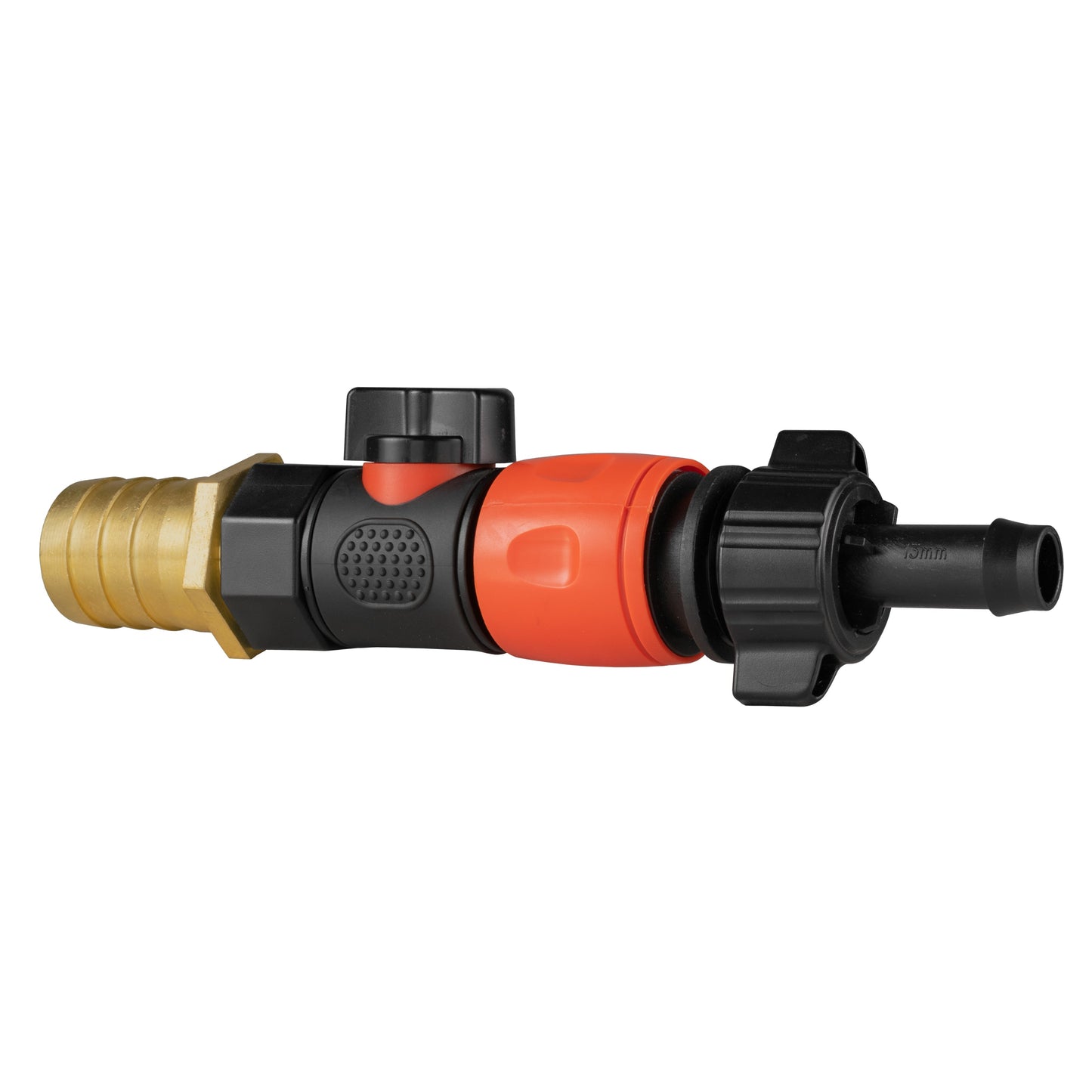 25mm Brass Barb with BSPF Quick Connect Valve & 16mm Barb Hose Connector