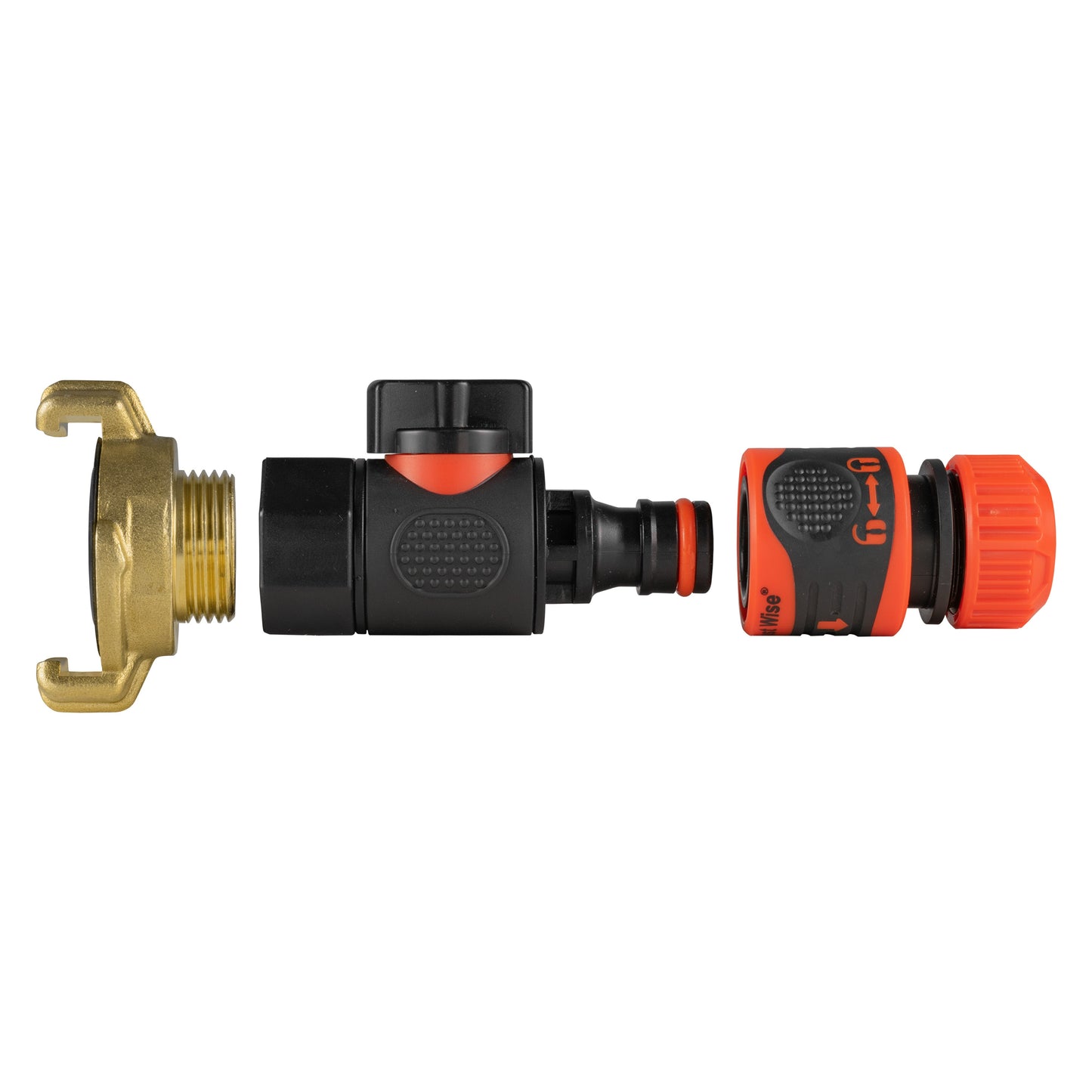 Geka-Type Fitting with BSPF Quick Connect Valve & Click-Lock Hose Connector