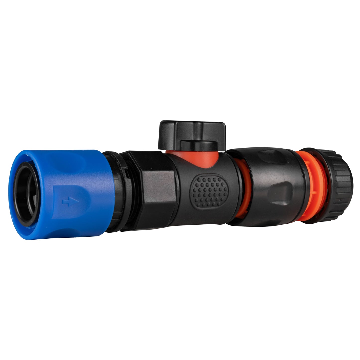 Blue Hose Connector with BSPF Thread – Quick Connect Valve and Black Hose Coupling