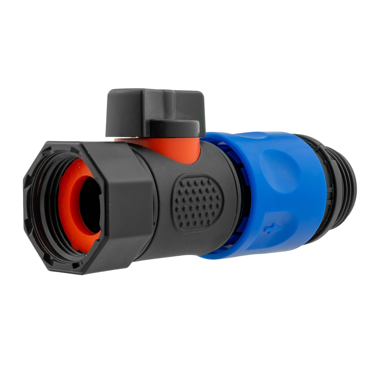 Blue Hose Connector with BSPF Thread & Quick Connect Male Valve