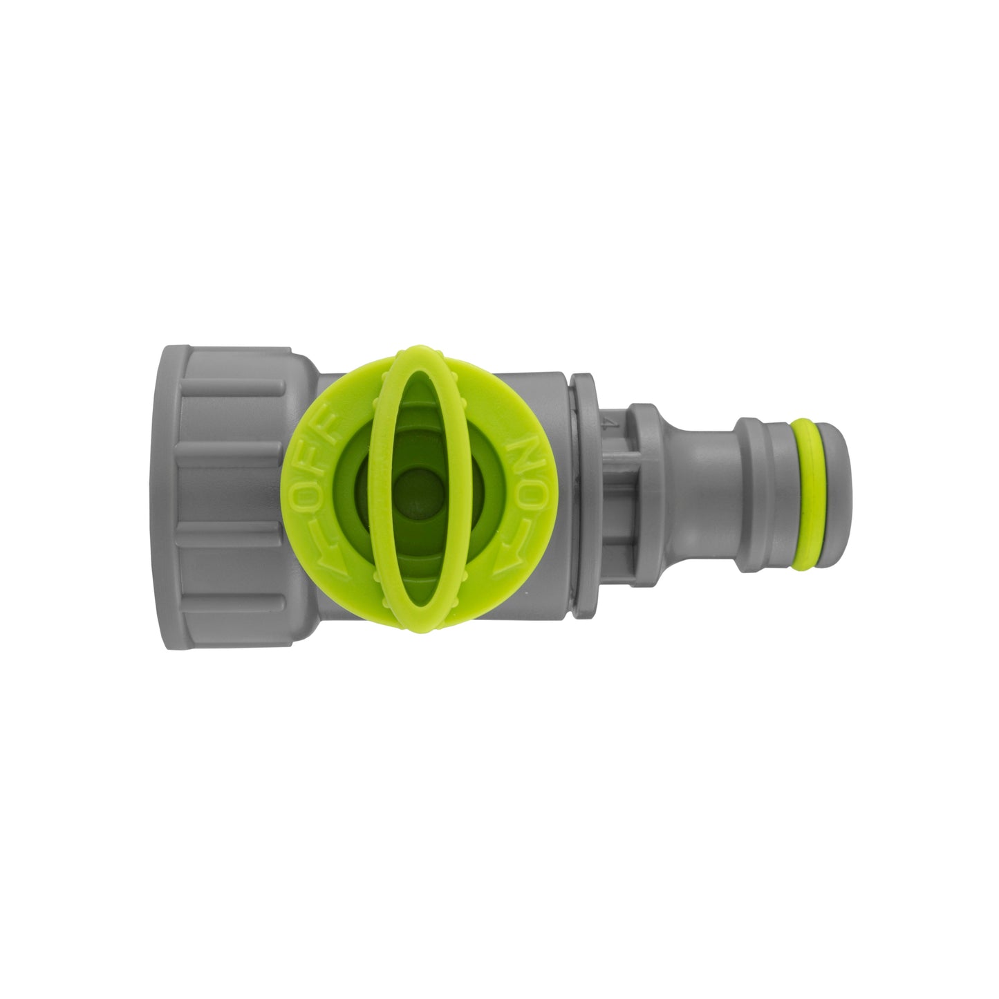 Lime-Coloured Snap-On Tap Adapter with ¾” BSP Female Thread and Valve