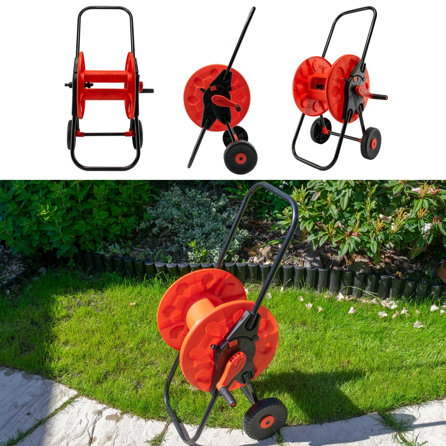 60m ½" Garden Hose Cart with Wheels, CW