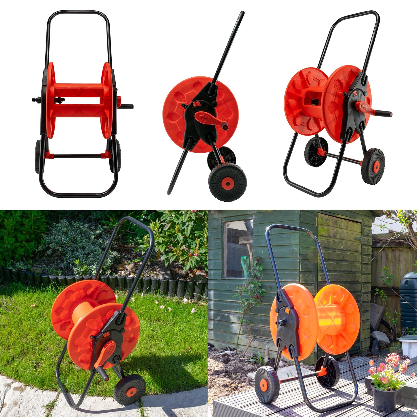 60m ½" Garden Hose Cart with Wheels, CW