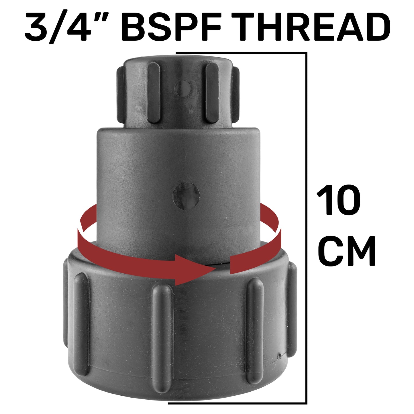 IBC 2” S60X6 – 1" BSPF Extended Connector with 32mm MDPE Tee Fitting
