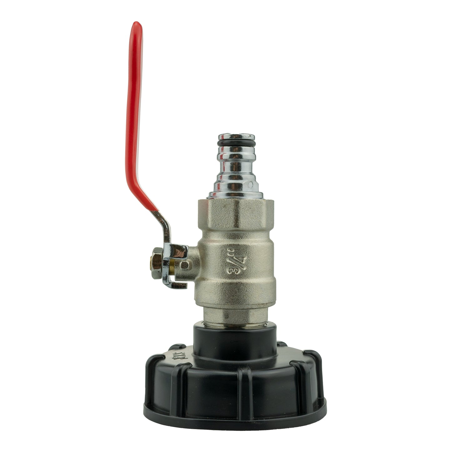 IBC 2” S60X6 Lid with Lever Valve and Zinc Male Quick Connect Fitting