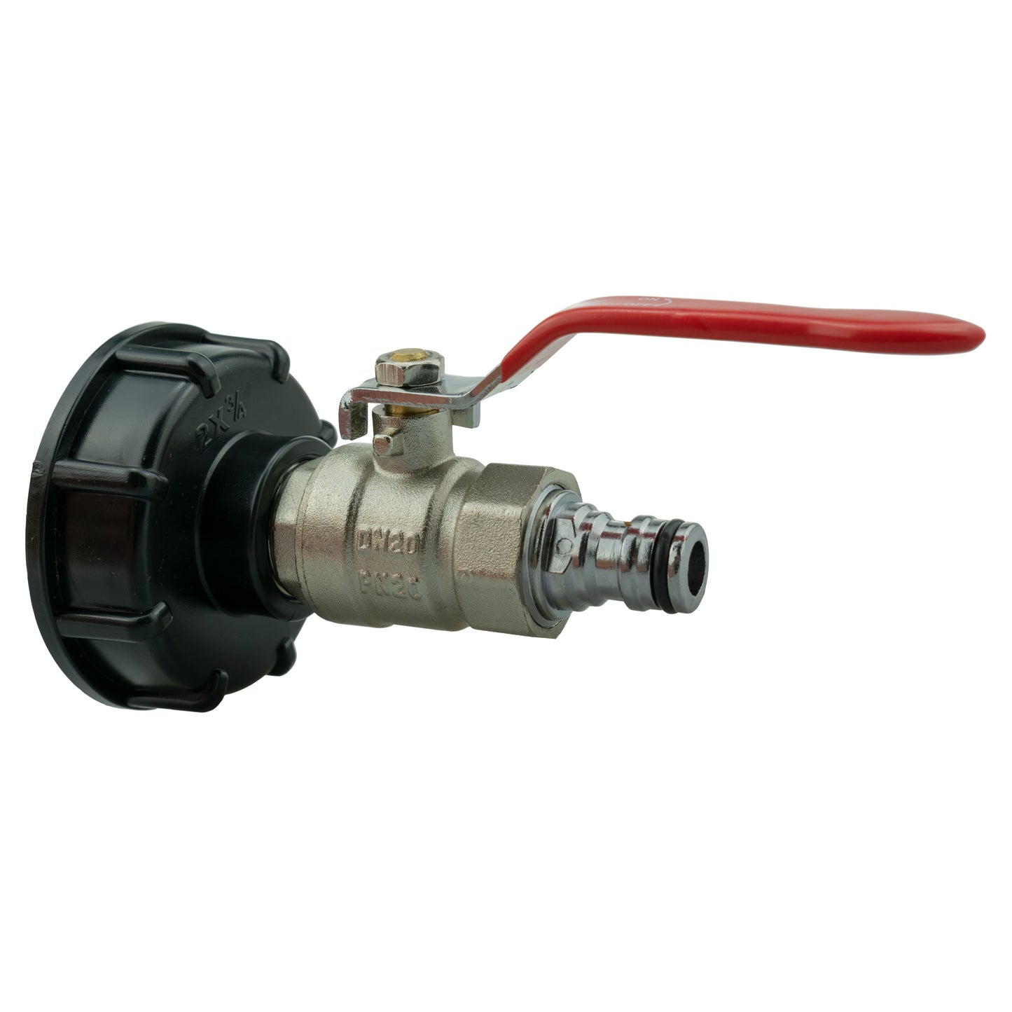 IBC 2” S60X6 Lid with Lever Valve and Zinc Male Quick Connect Fitting