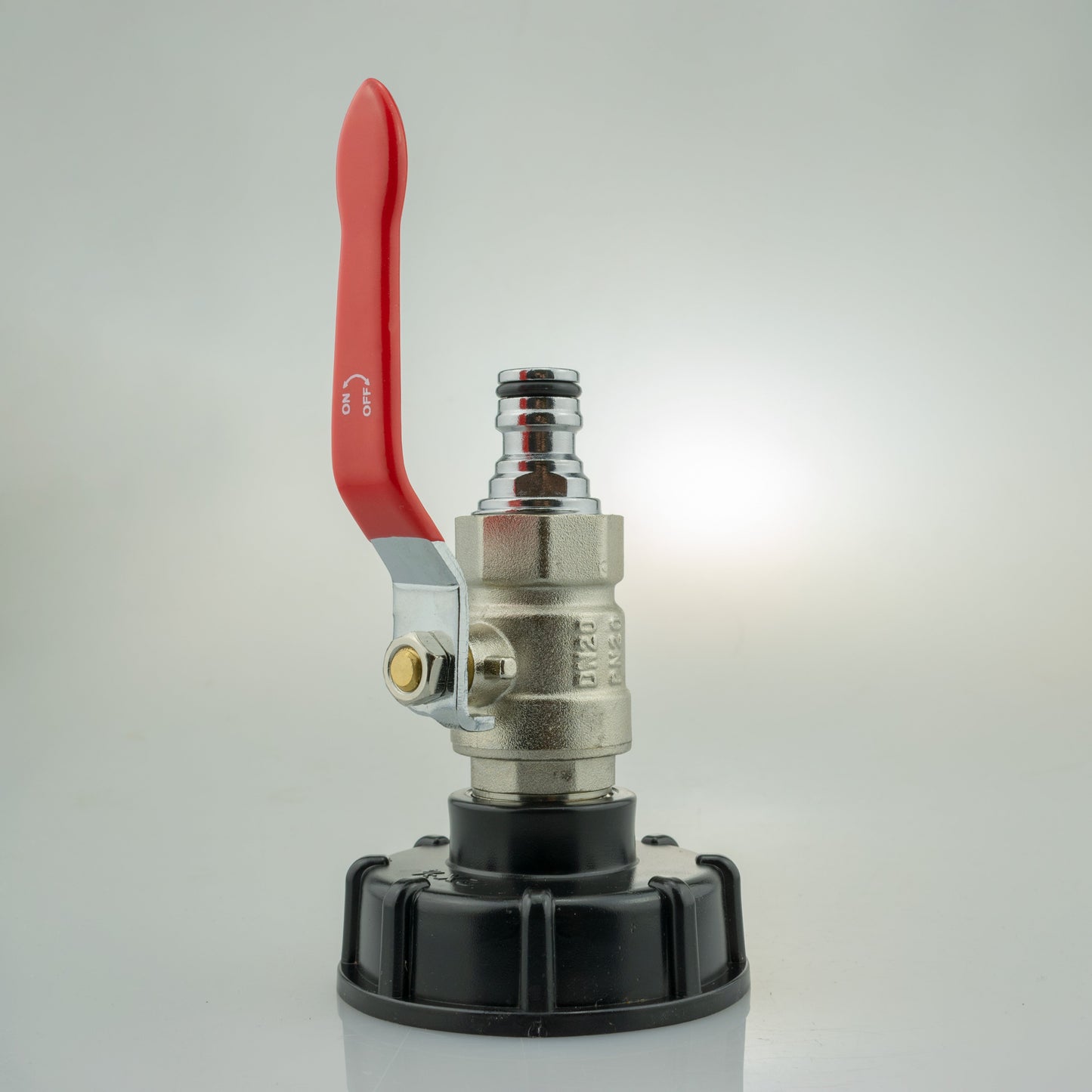 IBC 2” S60X6 Lid with Lever Valve and Zinc Male Quick Connect Fitting