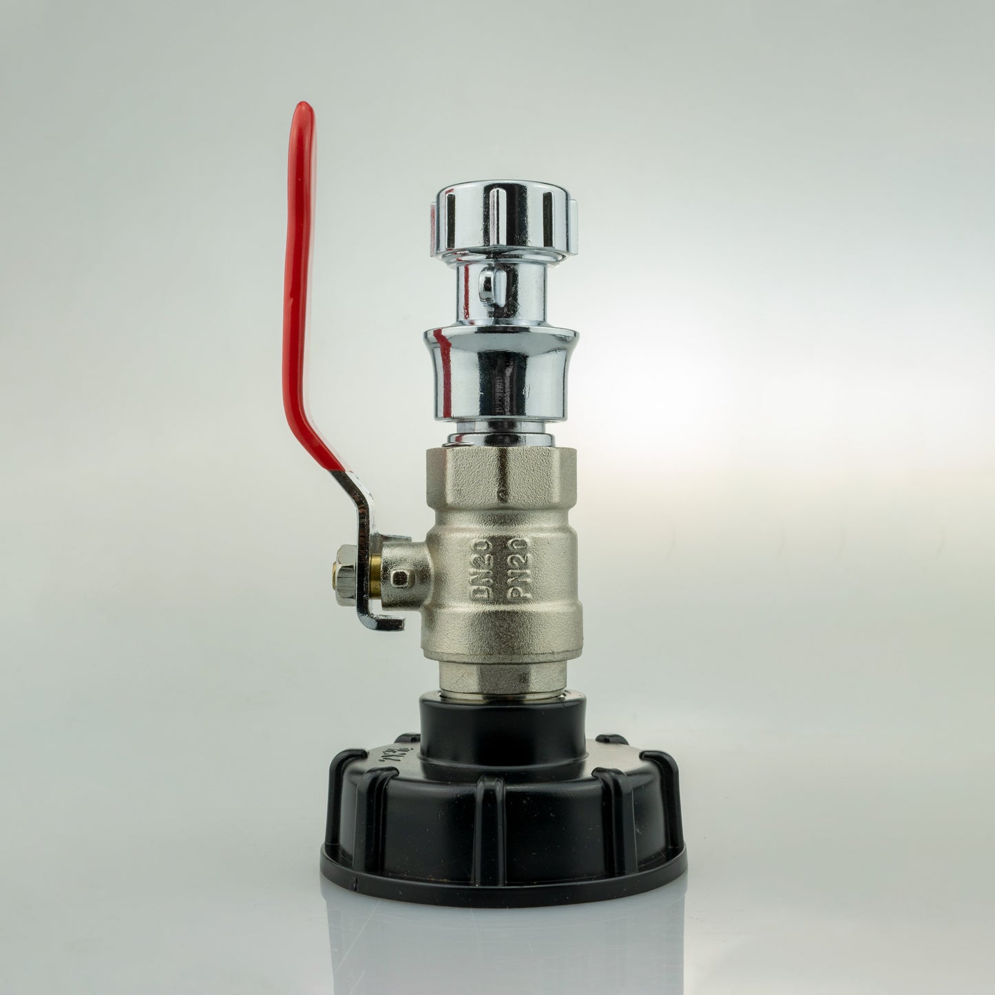 IBC 2” S60X6 Lid with Lever Valve and Zinc Quick Click Hose Connector