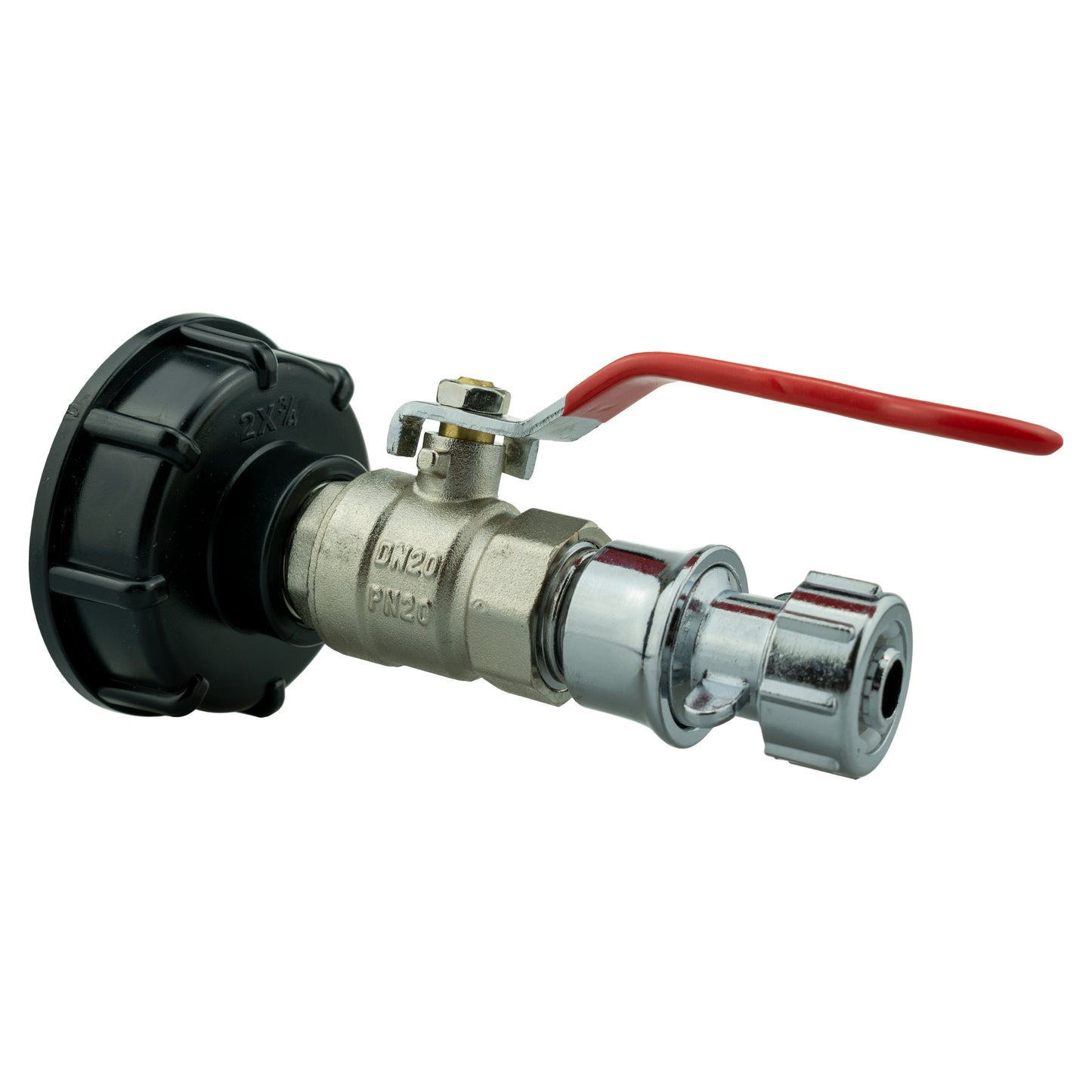 IBC 2” S60X6 Lid with Lever Valve and Zinc Quick Click Hose Connector