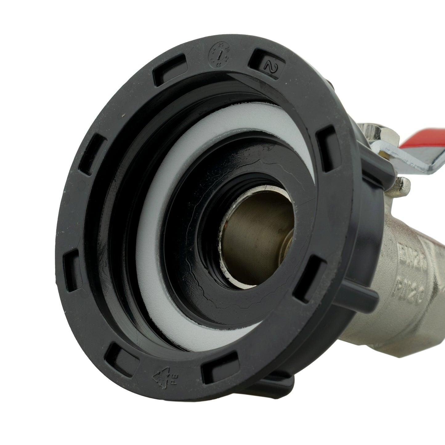 IBC 2” S60X6 Lid with Lever Valve and Zinc Quick Click Hose Connector