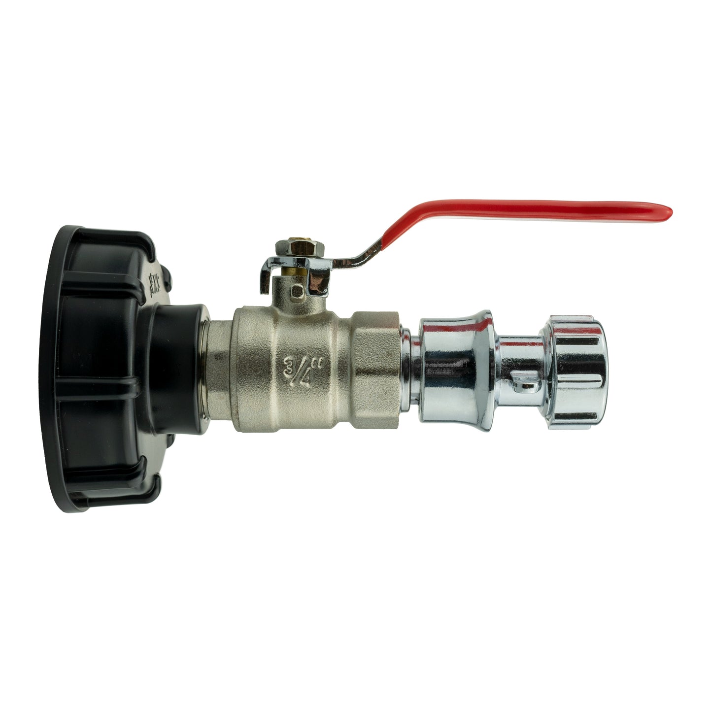 IBC 2” S60X6 Lid with Lever Valve and Zinc Quick Click Hose Connector