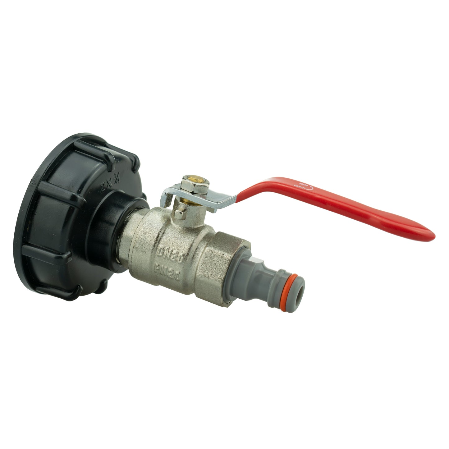 IBC 2” S60X6 Lid with Lever Valve and WL-Type Male Quick Connect Fitting