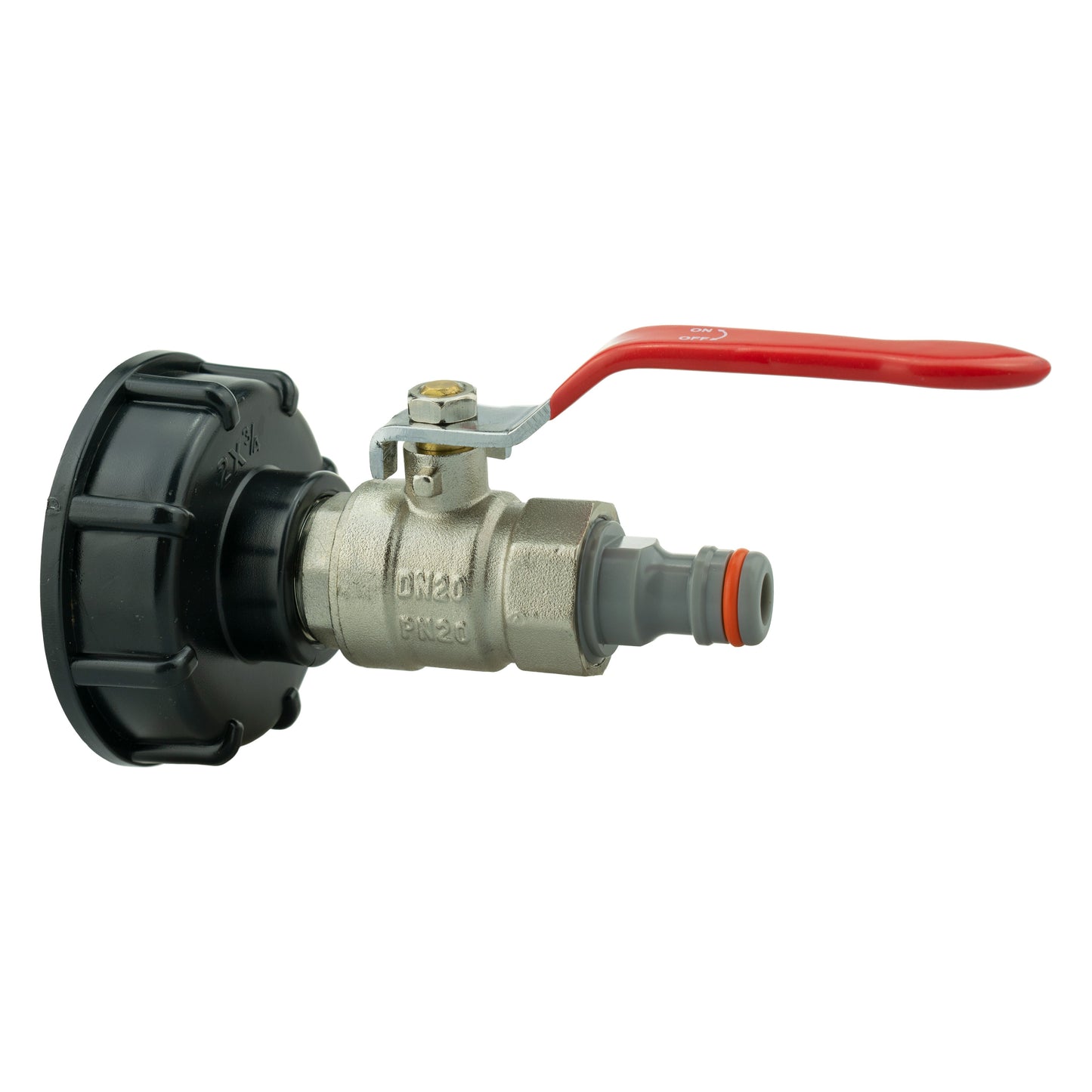 IBC 2” S60X6 Lid with Lever Valve and WL-Type Male Quick Connect Fitting