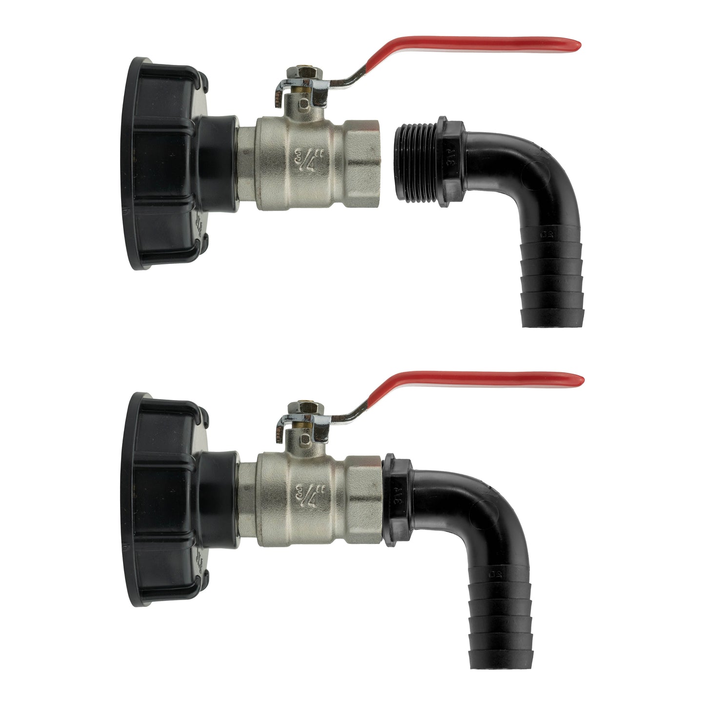IBC 2” S60X6 Lid with Lever Tap and 20mm Hose Tail Elbow Connector