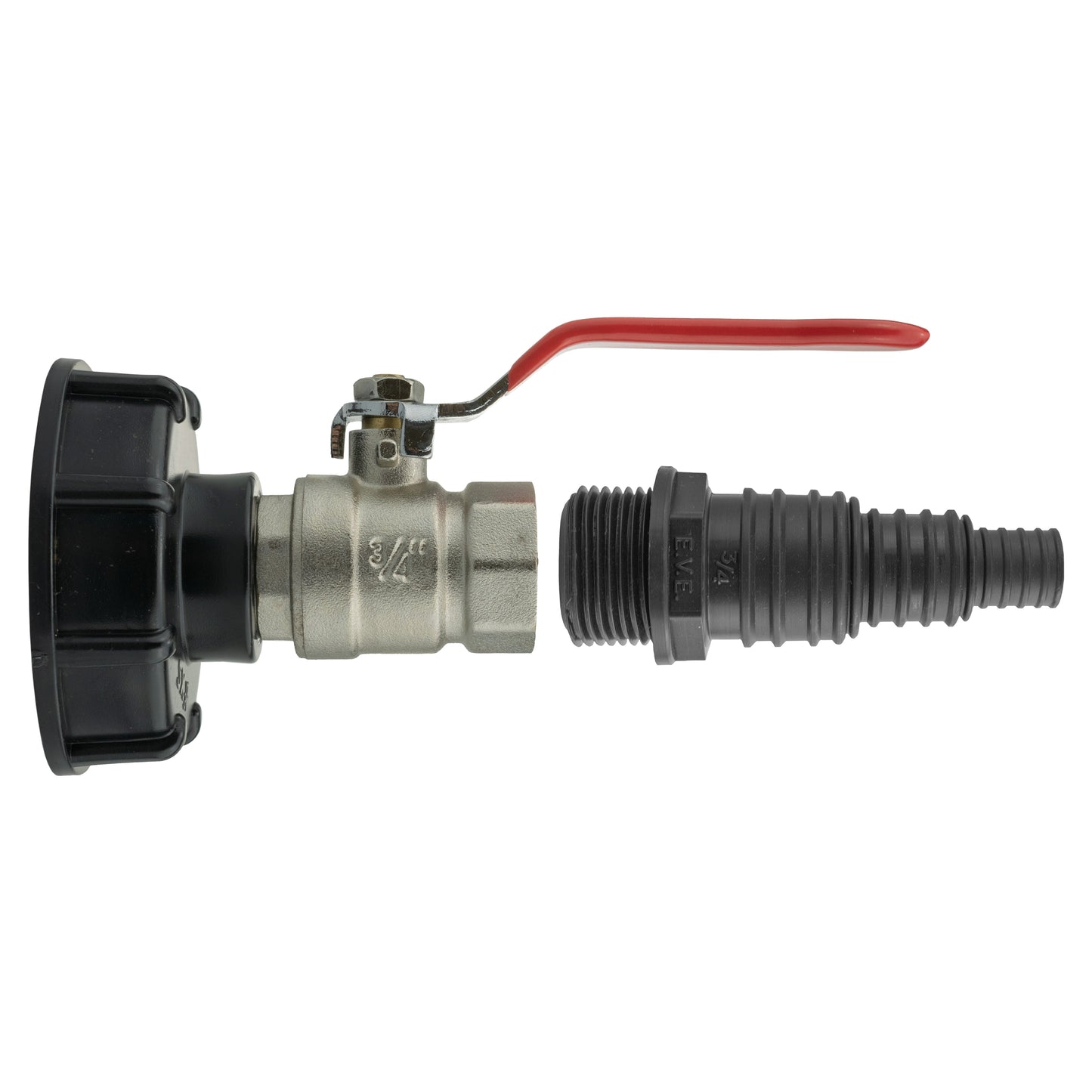 IBC 2” S60X6 Lid with Lever Valve and Multi-Size Pond Barb Connector (13/20/25mm)