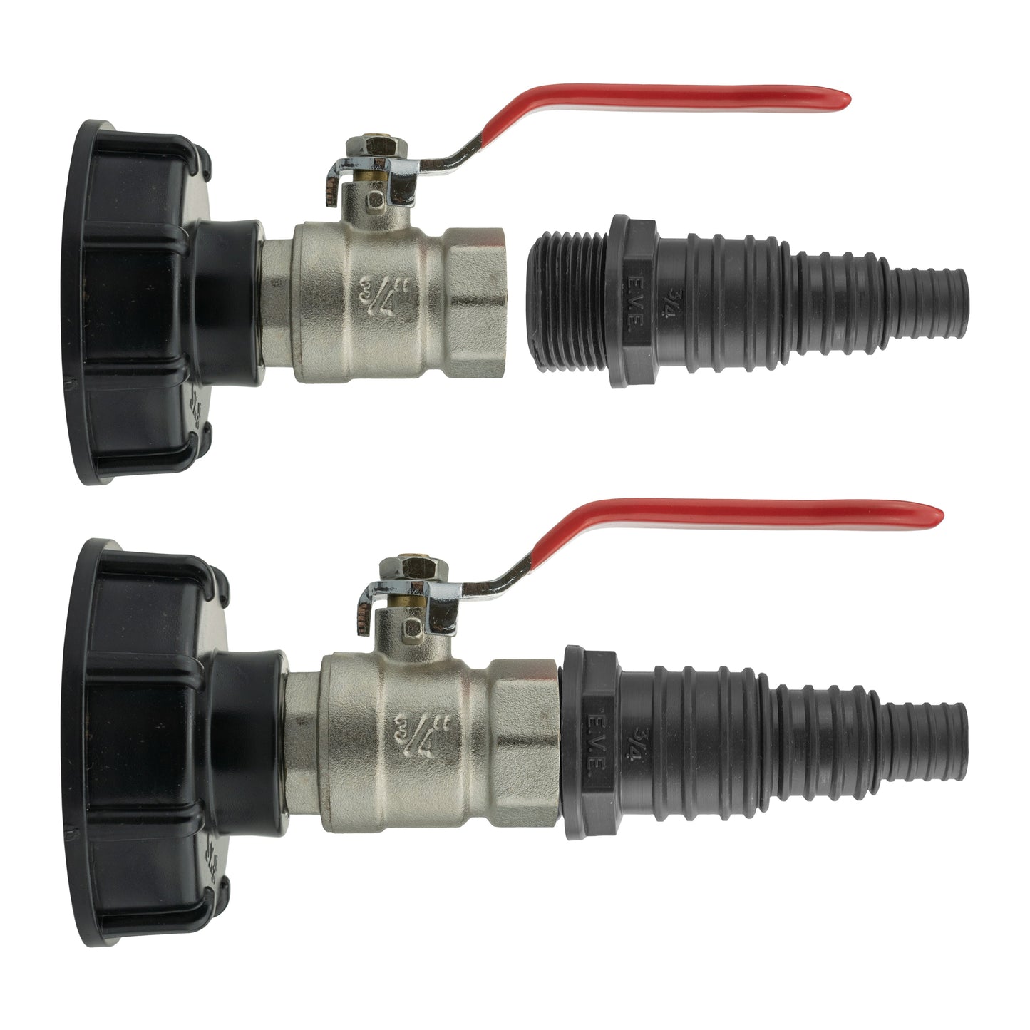 IBC 2” S60X6 Lid with Lever Valve and Multi-Size Pond Barb Connector (13/20/25mm)