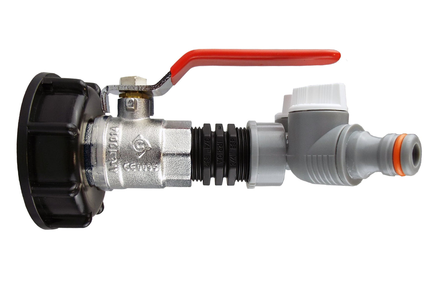 IBC 2” S60X6 Lid with Lever Tap and Dual Hose Splitter WL