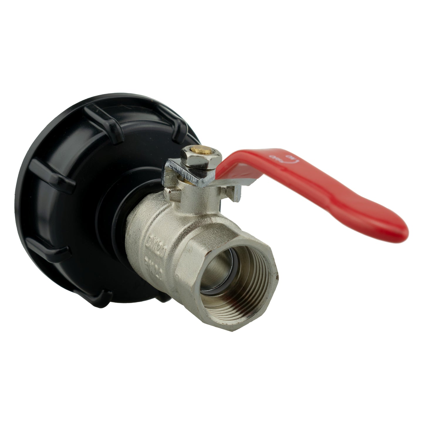 IBC 2” S60X6 Lid Fitted with ¾” BSP Male-Female Lever Tap Valve