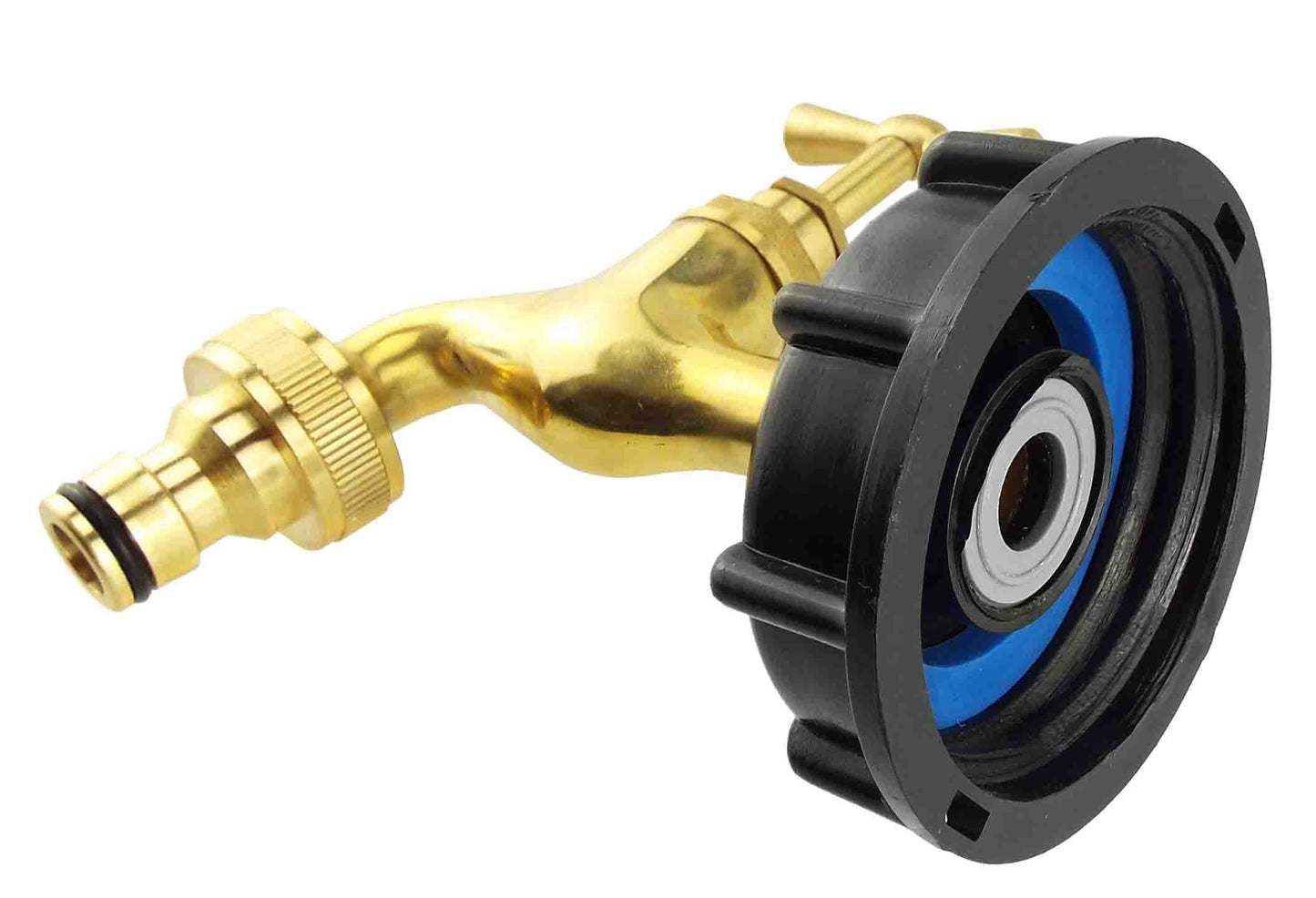 IBC 2” S60X6 Lid with Quick-Connect Polished Brass Tap