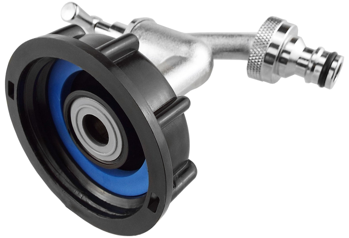 IBC 2” S60X6 Lid with Quick-Connect Nickel-Plated ½” BSP Bib Tap