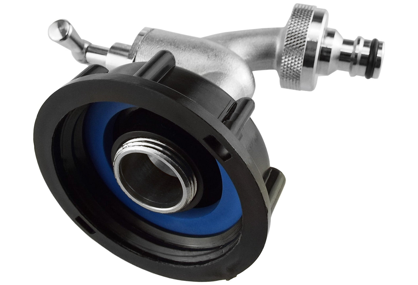 IBC 2” S60X6 Lid with Quick-Connect Nickel-Plated ¾” BSP Bib Tap
