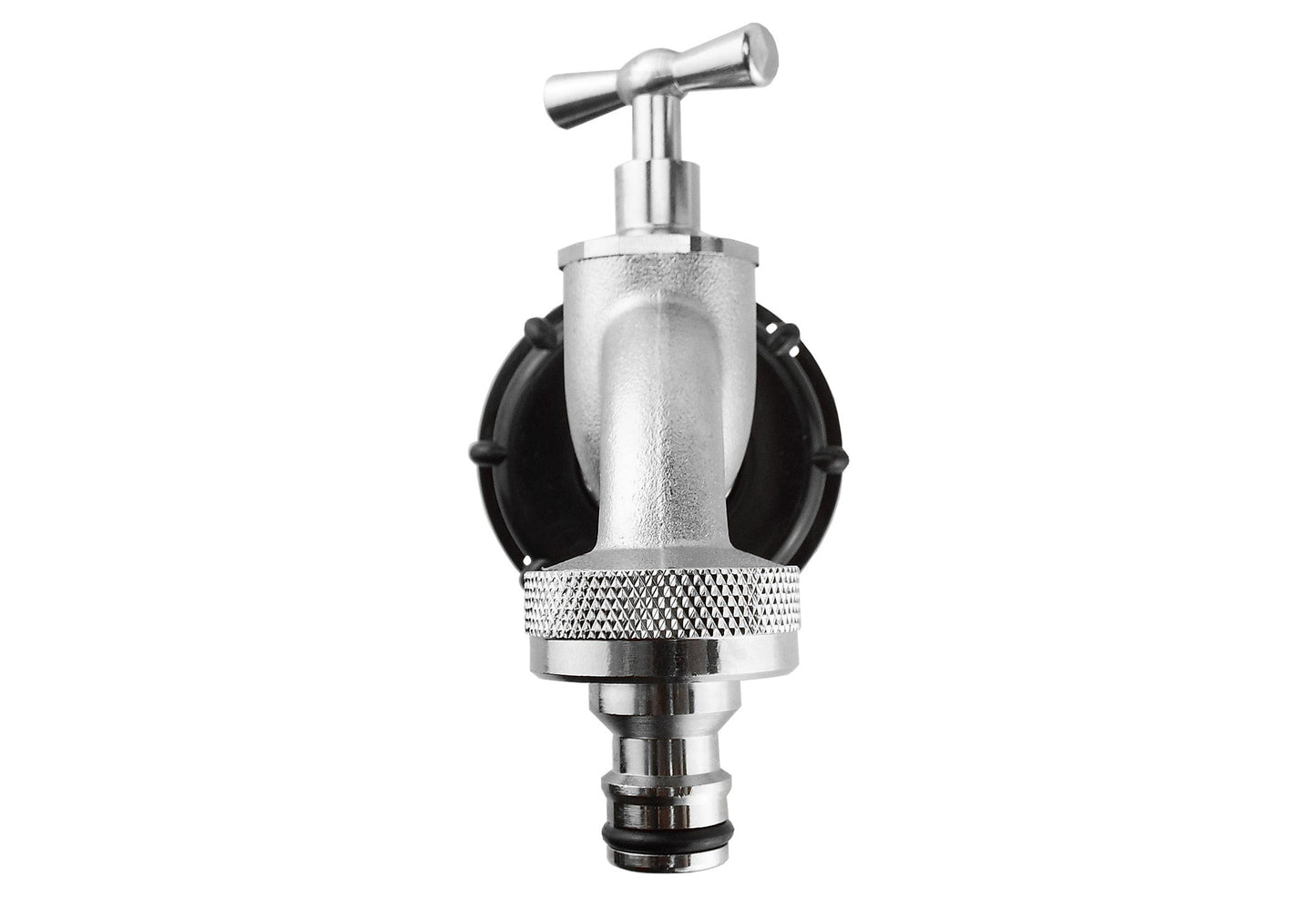 IBC 2” S60X6 Lid with Quick-Connect Nickel-Plated ½” BSP Bib Tap