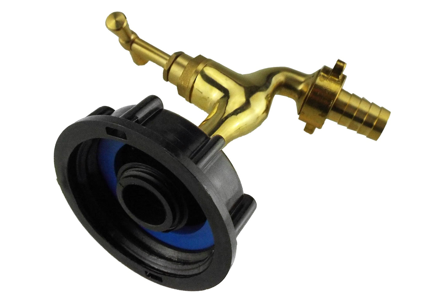 IBC 2” S60X6 Lid with 15mm Barb Polished Brass Garden Tap