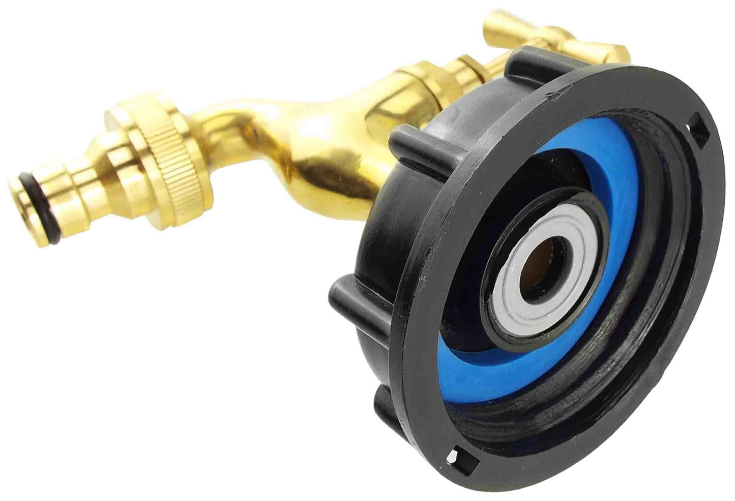 IBC 2” S60X6 Lid with Quick-Connect Polished Brass Tap