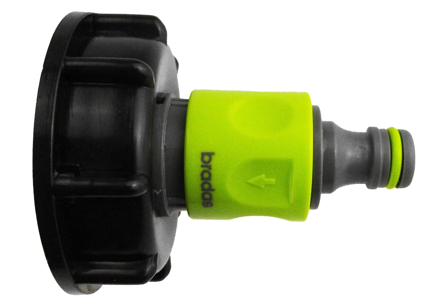 IBC 2” S60X6 Lid with ¾” BSP Thread Connector and Dual Male Hose Coupler – Lime