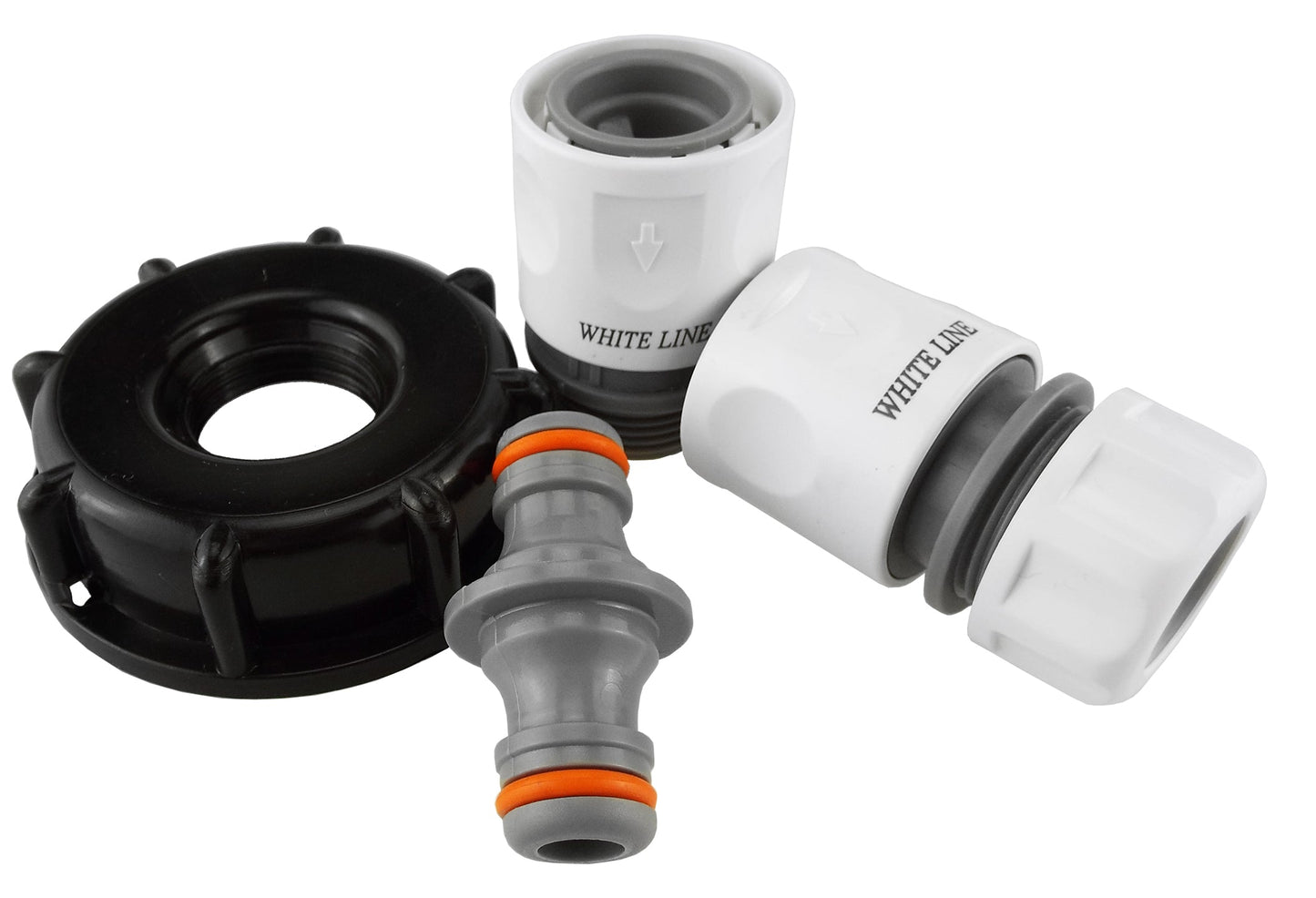 IBC 2” S60X6 Lid with BSP Thread, Twin Male Adapter and Hose Connector WL