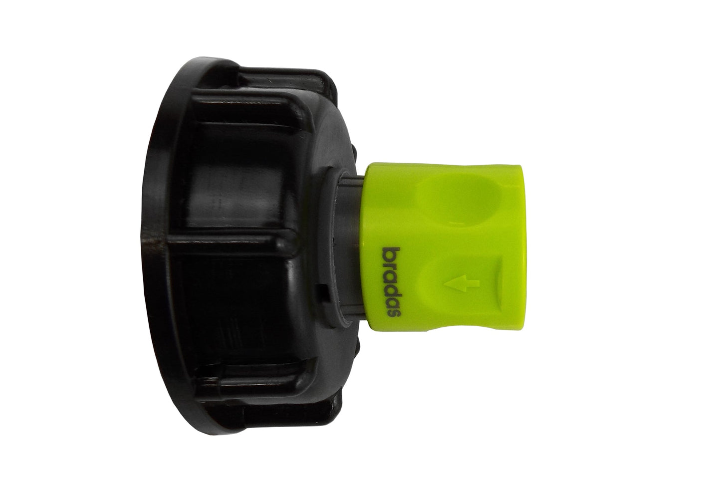 IBC 2” S60X6 Cap Fitted with ¾” BSP Threaded Lime Hose Coupler
