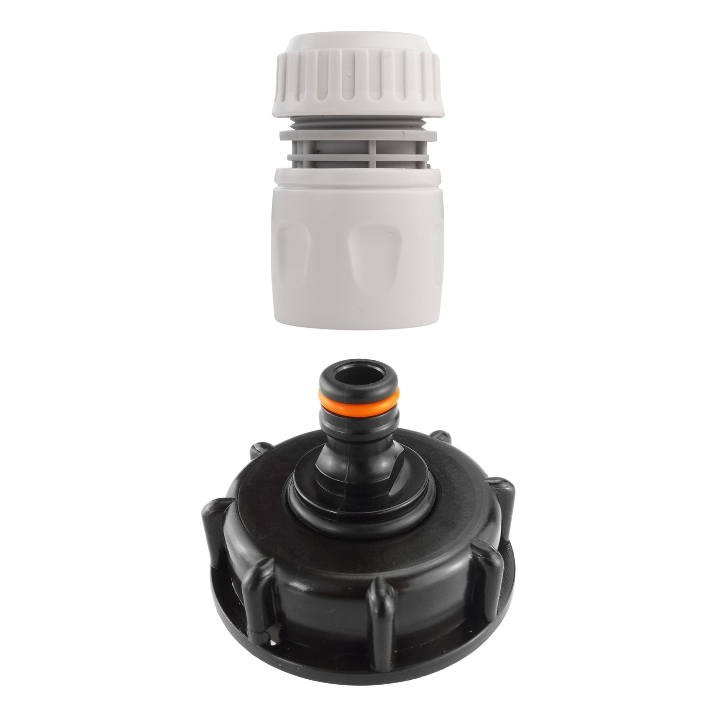 IBC 2” S60X6 Lid with Male Quick Coupling and Hose Connector