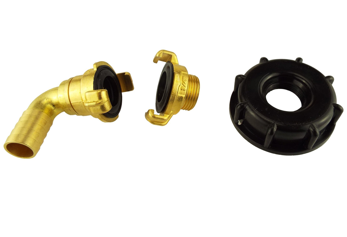 IBC 2" S60X6 Lid with 19mm Elbow Hose Tail Geka-Style Swivel Connector