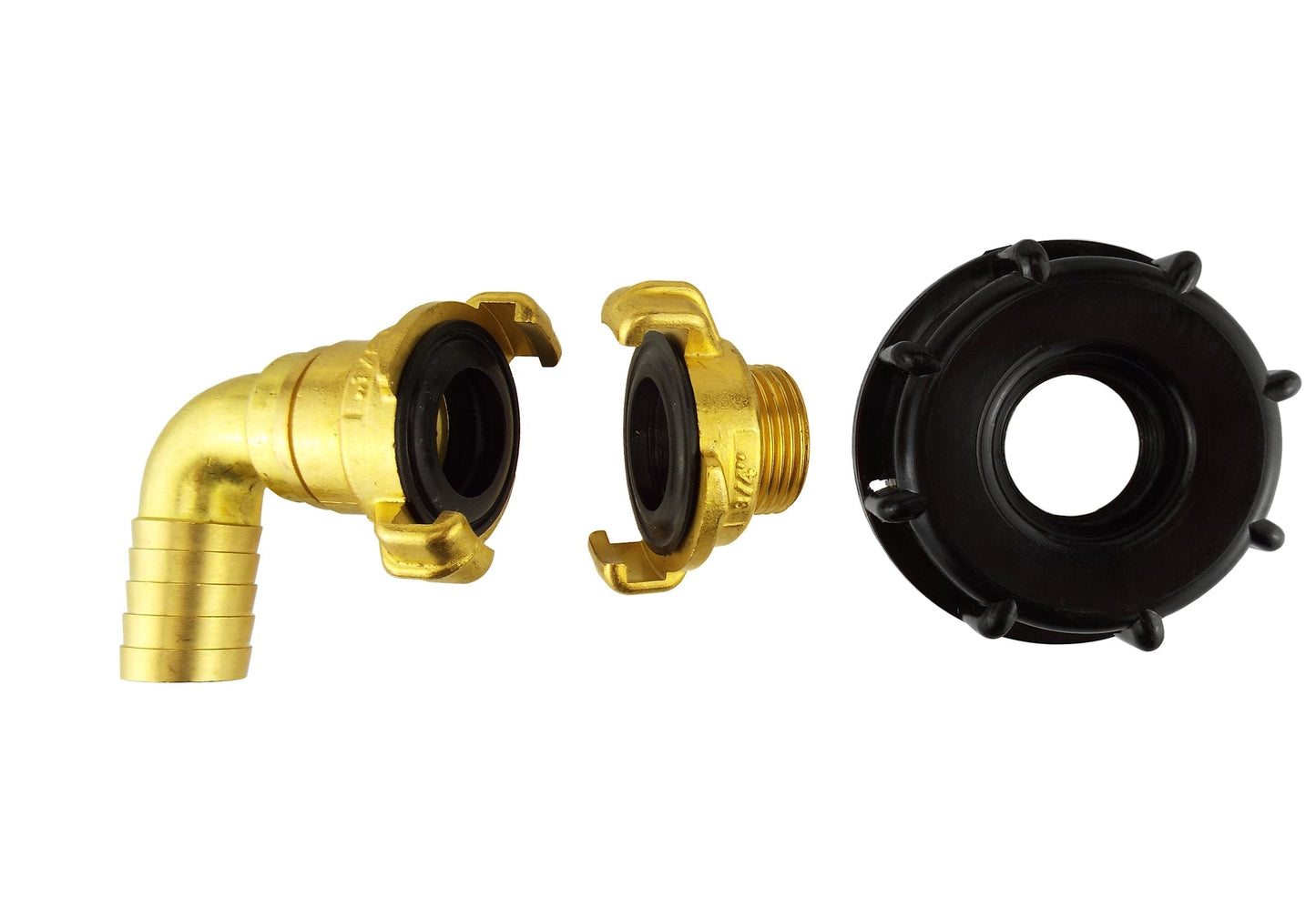 IBC 2" S60X6 Lid with 19mm Elbow Hose Tail Geka-Style Swivel Connector