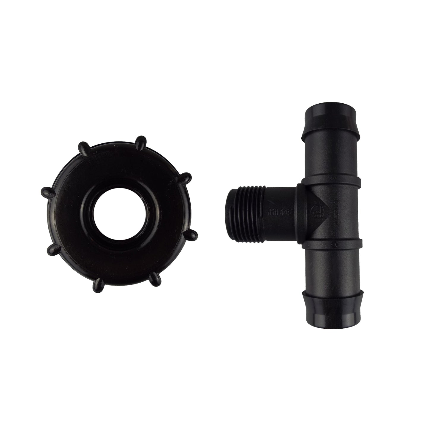 IBC 2” S60X6 Lid with 19mm Hose Barb Tee Connector