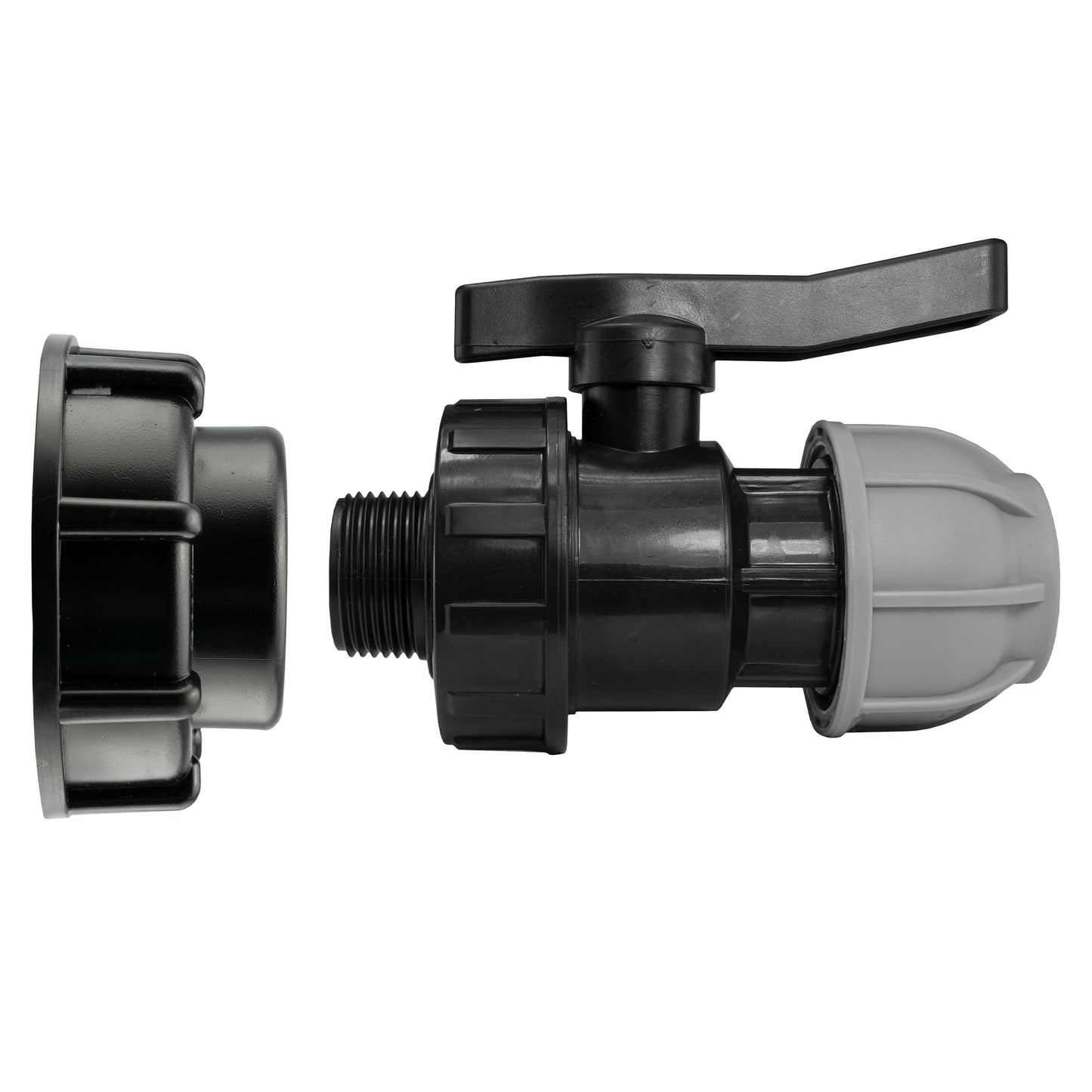 IBC 2” S60X6 Cap with 20mm MDPE Flow Control Valve