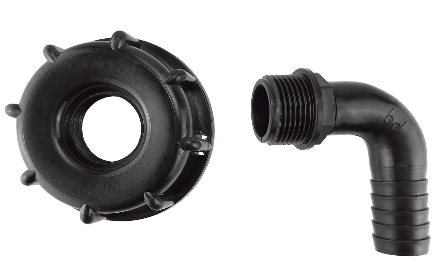 IBC 2” S60X6 Cap with 20mm Barb Elbow Pond Connector