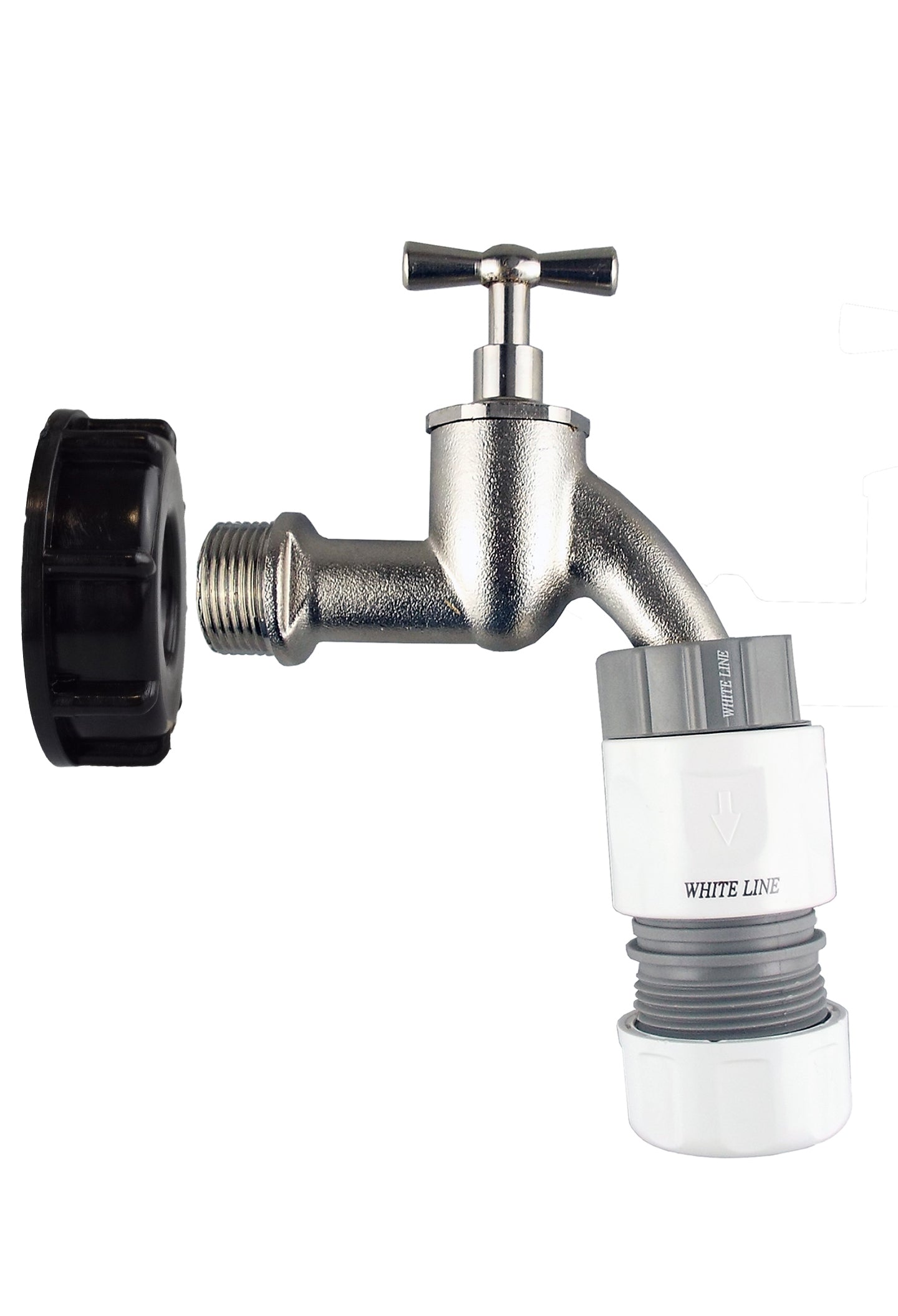 IBC 2” S60X6 Lid with Bib Tap and Max Flo Connector Kit