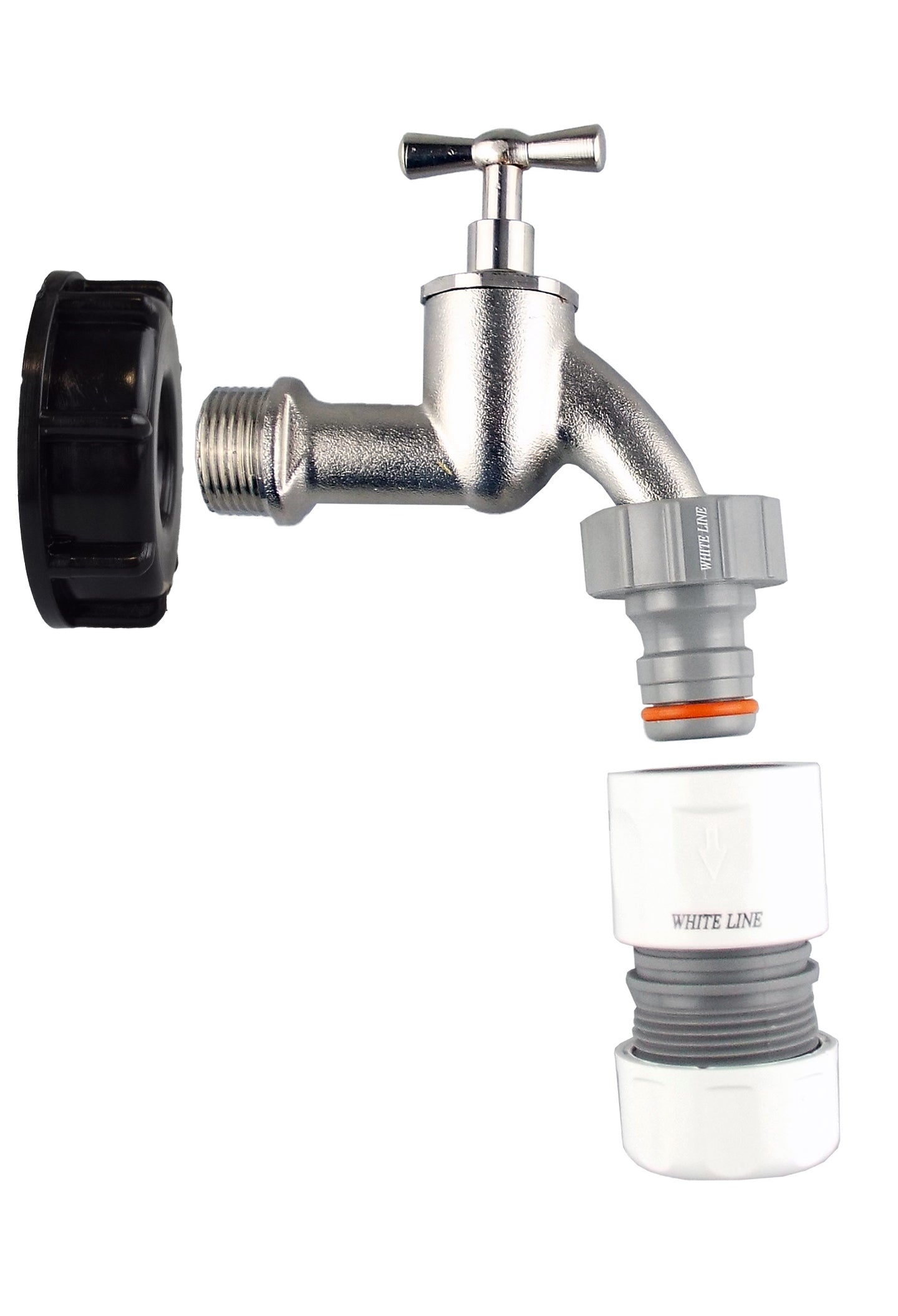IBC 2” S60X6 Lid with Bib Tap and Max Flo Connector Kit