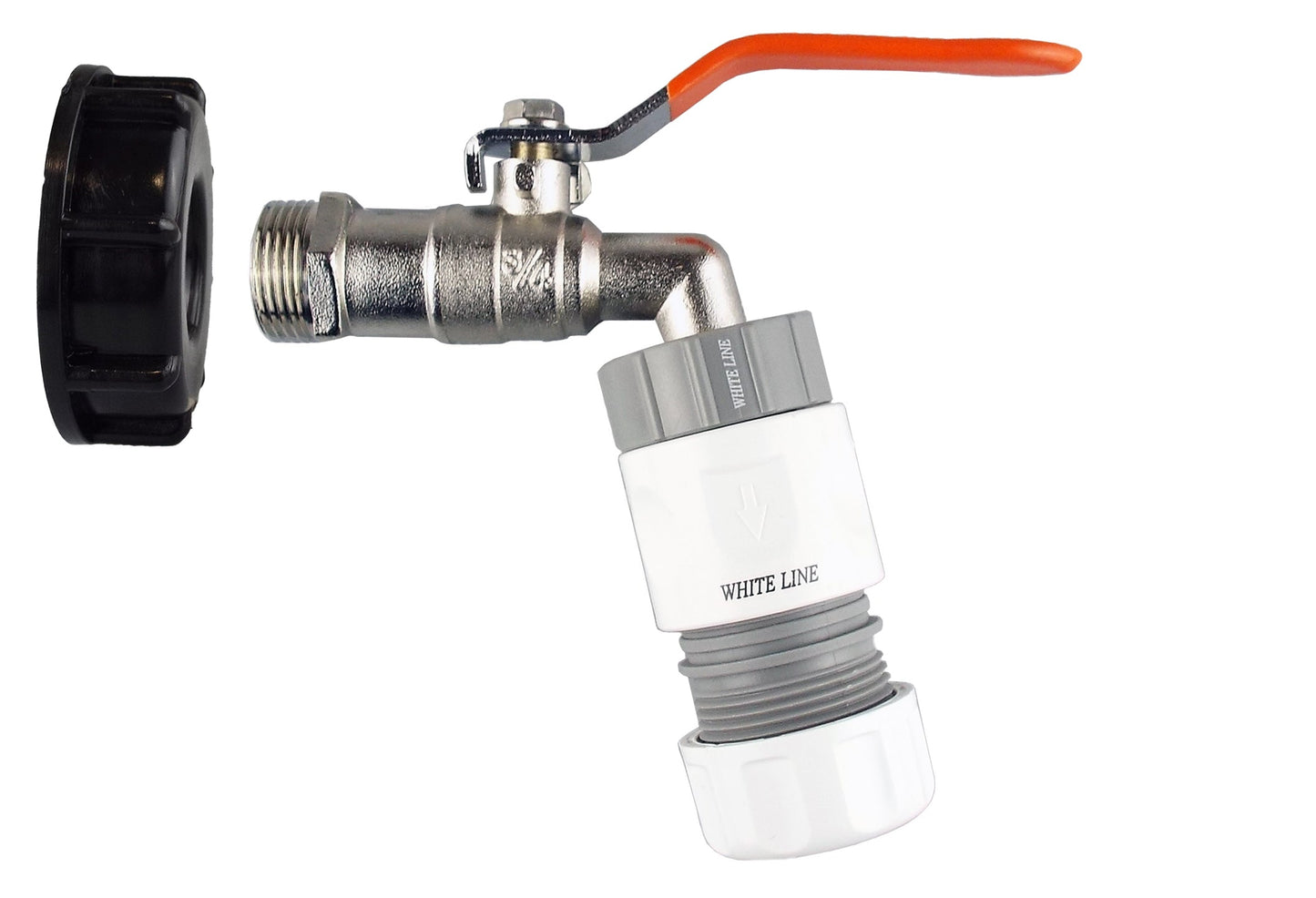 IBC 2” S60X6 Lid with Lever Valve and Max Flo Hose Connector Kit